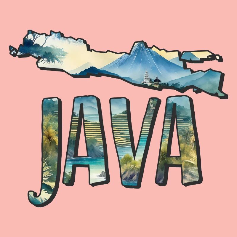Carte aquarelle Java