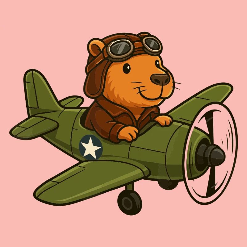 Flying Beaver Pilot in Plane
