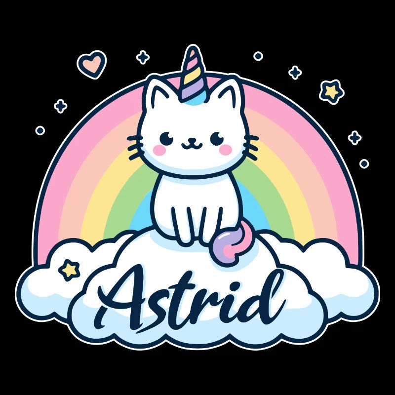 Astrid Nom Prénom Licorne Chat