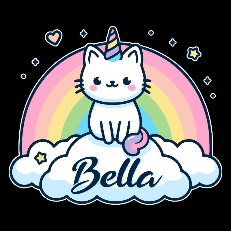 Bella Nom Prénom Licorne Chat