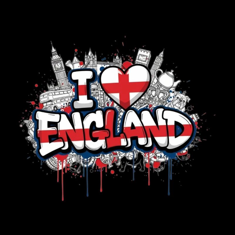 Drapeau de l’Angleterre Love Graffiti Design