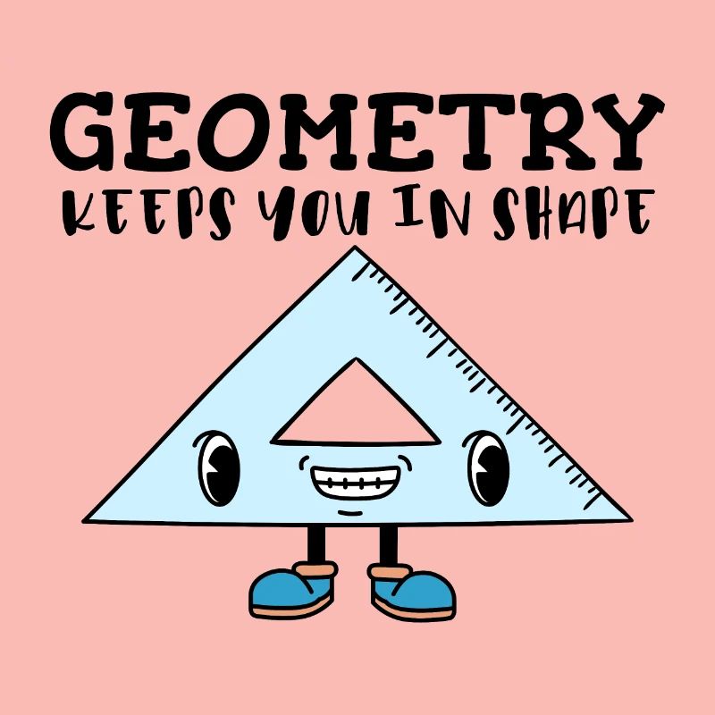 Smiling Triangle Ruler - Fun Geometry Character