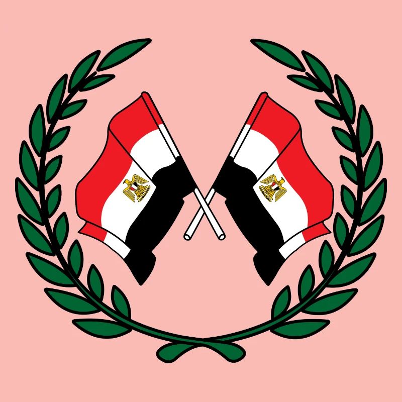 Drapeaux Égypte en couronne de laurier