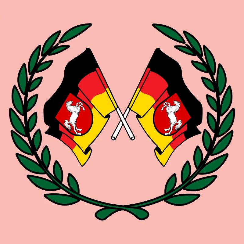 Drapeaux Couronne de laurier de Basse-Saxe