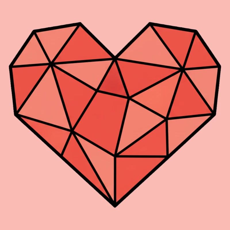 Geometric Heart Low Poly Modern Vector