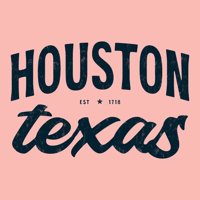 Houston Texas Script Emblem Tee