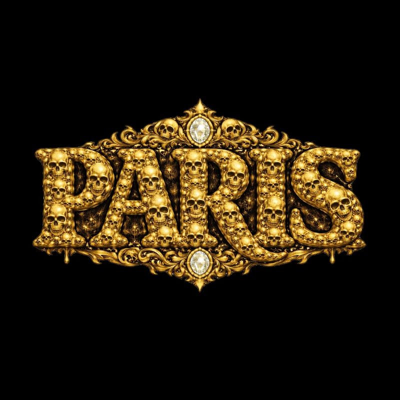 Golden Skull PARIS Ornament
