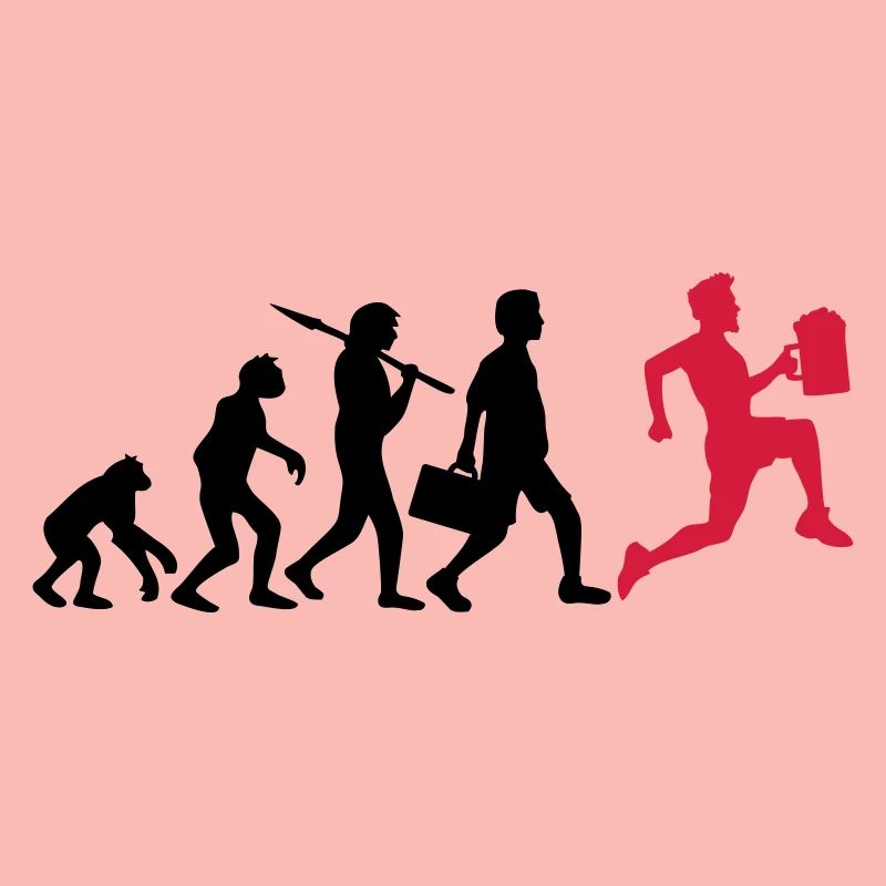 Evolution beer drinking race