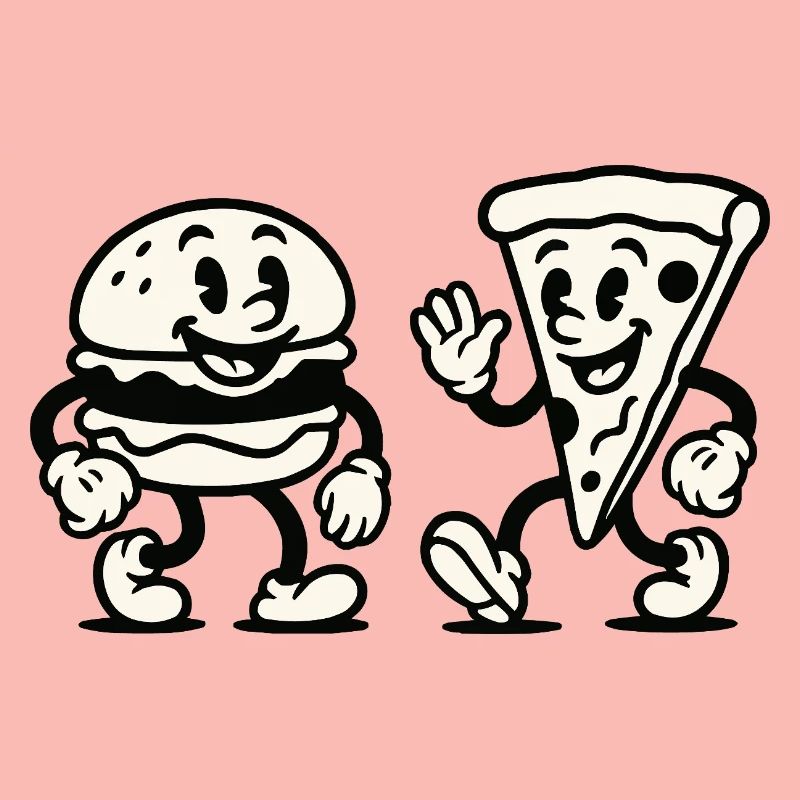 burger pizza comic