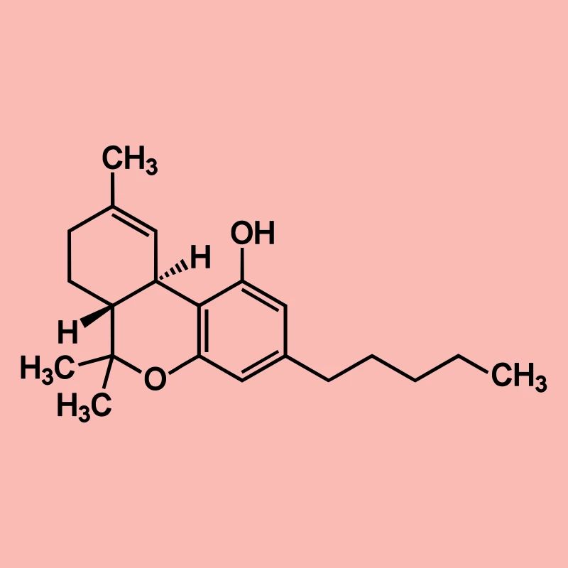 THC tetrahydrocannabinol molecule