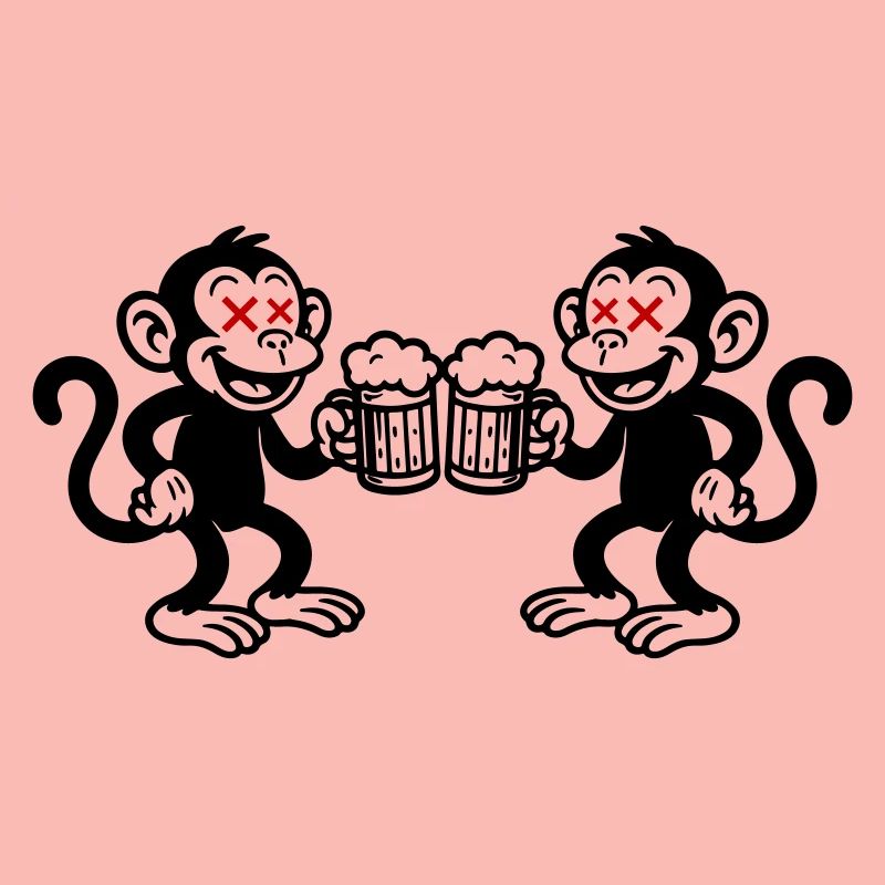 Beer Monkey Drinking