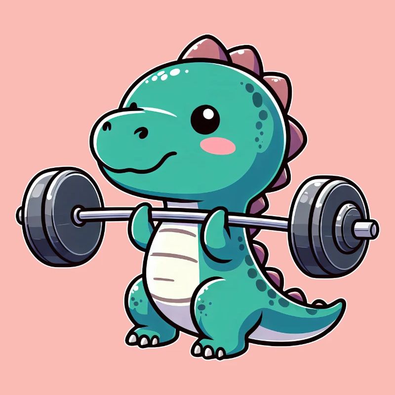 Dino T-Rex Workout Dumbbell Bench Press Design