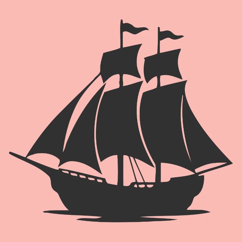 Mysteriöse Silhouette eines Segelschiffs