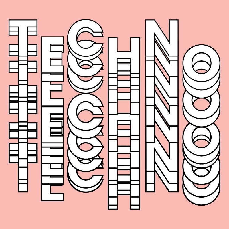 Futuristic Techno Typography Design