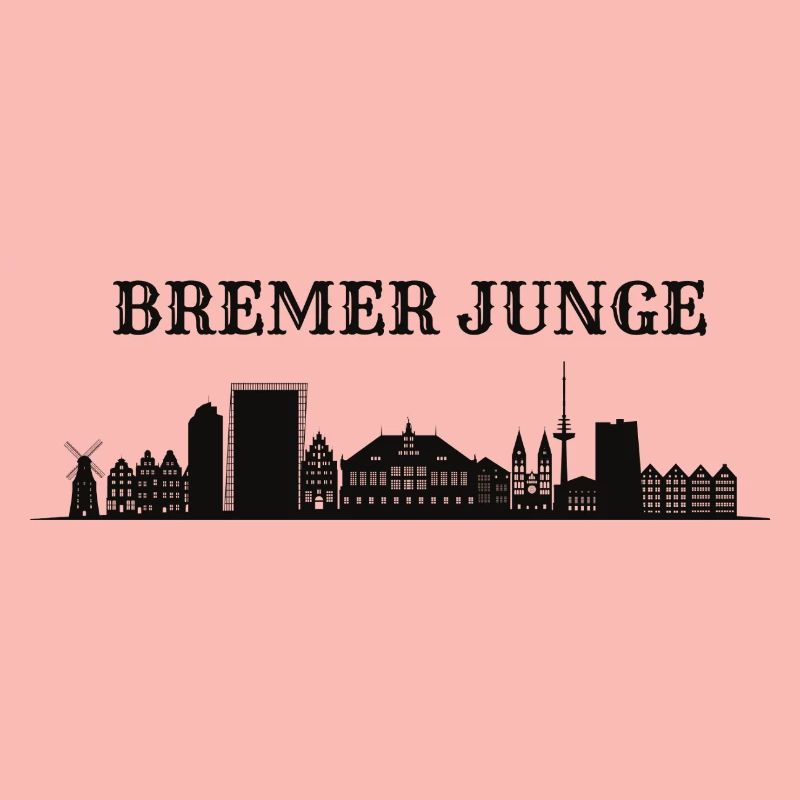 Bremen Boy Skyline Silhouette