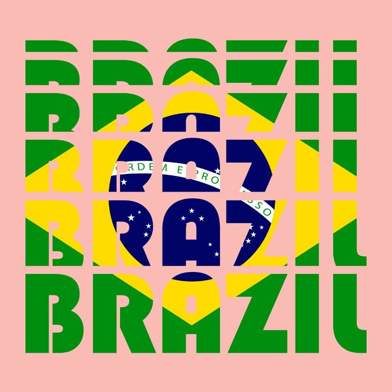 Brazil Flags Grid Pattern
