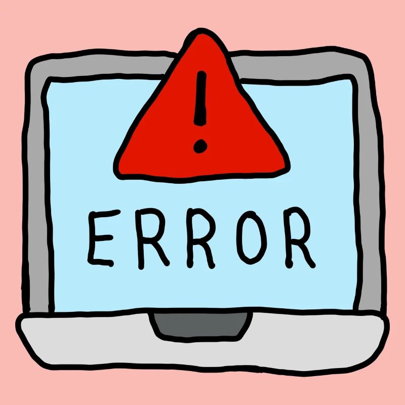 Laptop Error Warning Illustration