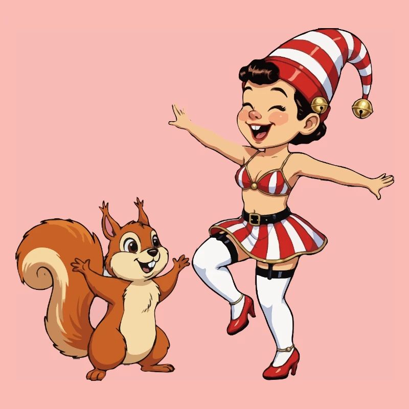 Leprechaun-Mädchen mit Eichhörnchen