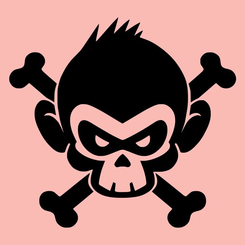 Skull monkey with crossed bones
