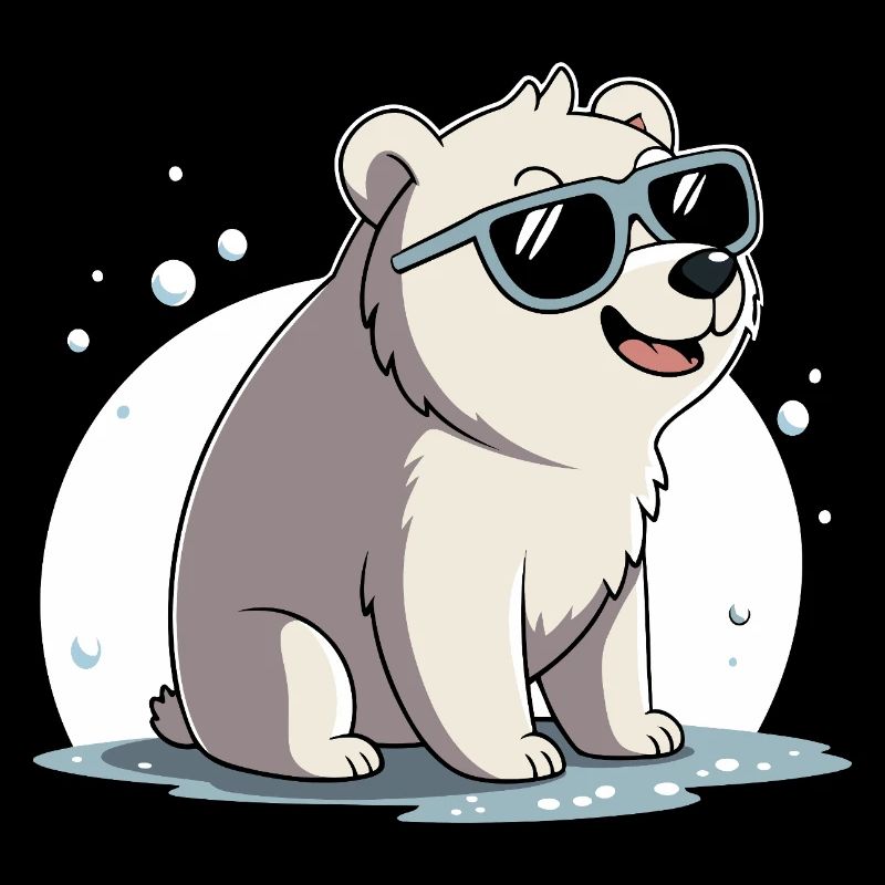 Schicker Eisbär mit Brille