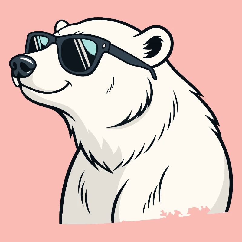 Cooler Eisbär mit Brille
