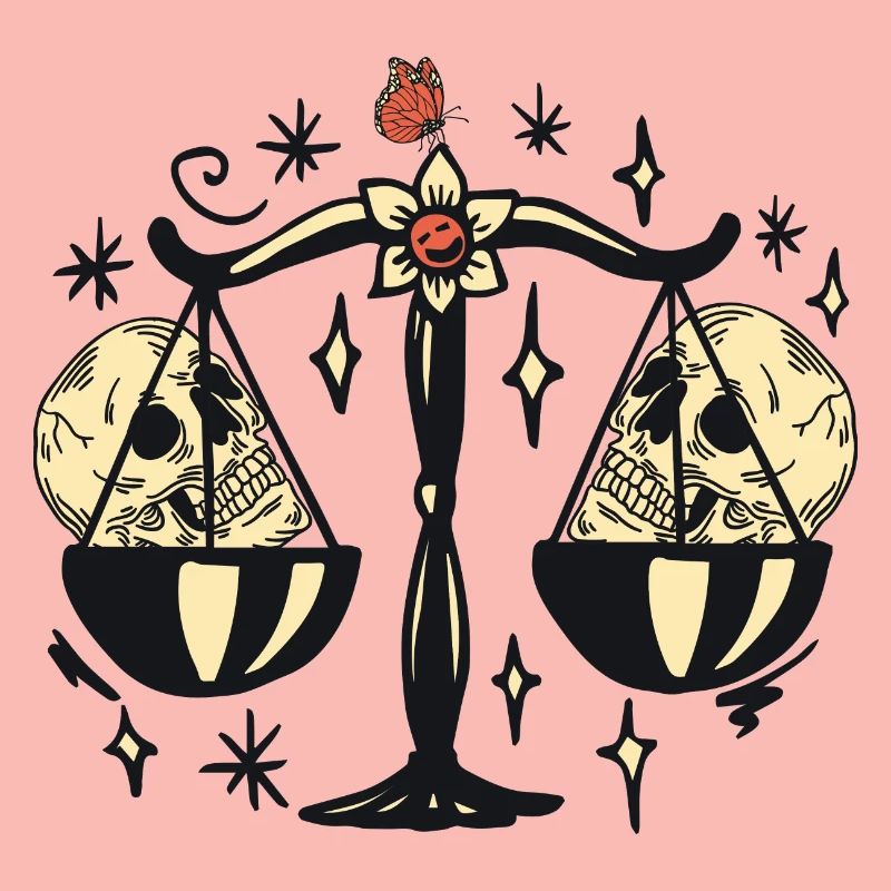 Libra with skulls