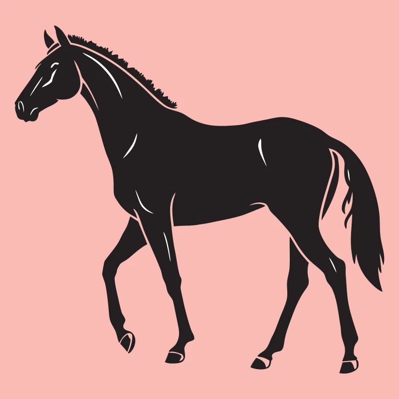Conception élégante de la silhouette du cheval noir