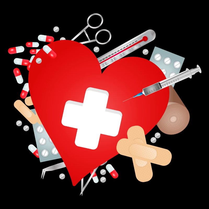 Erste Hilfe Set oder Reiseapotheke mit Herz