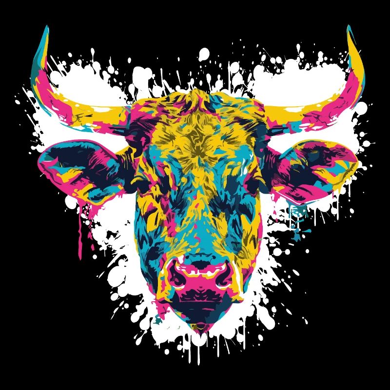 Cow Head Beef Paint Blobs