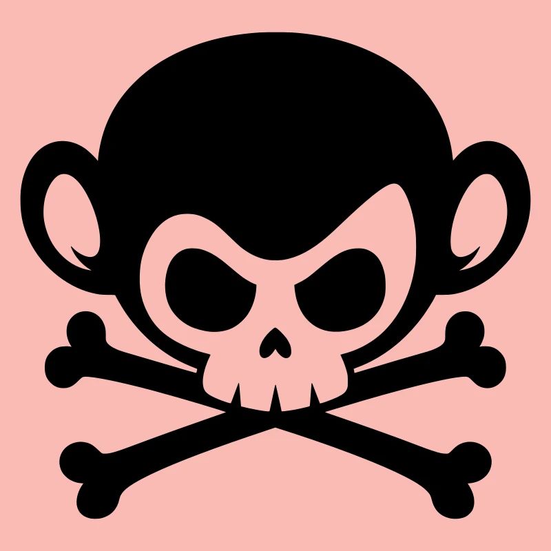 Skull monkey with crossed bones