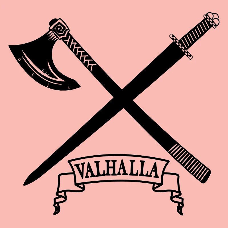 Walhalla mit Axt und Schwert