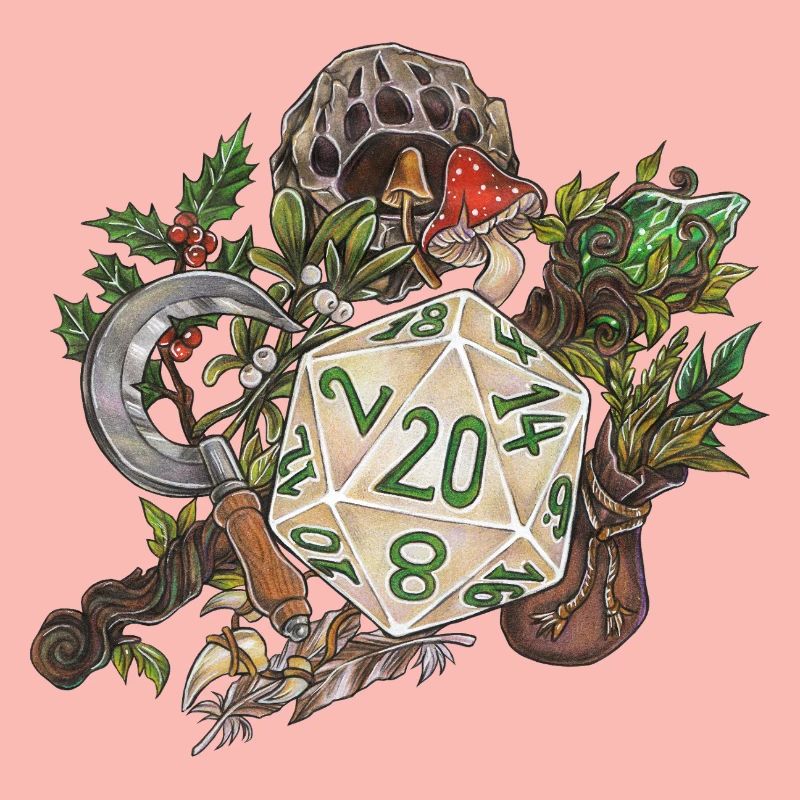 Druide de dés de table D20 pour jeu de rôle
