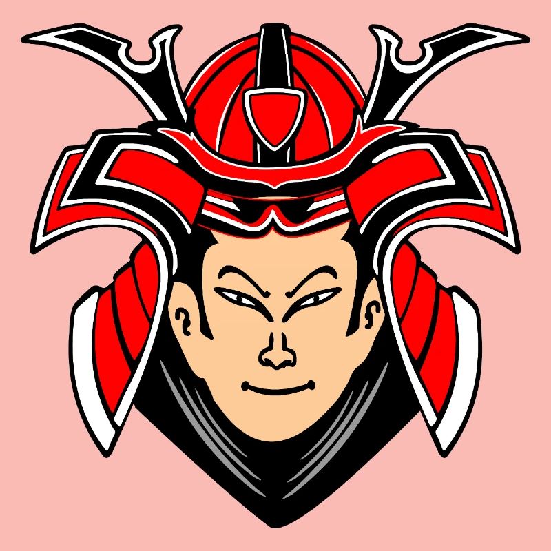 Samurai with helmet design