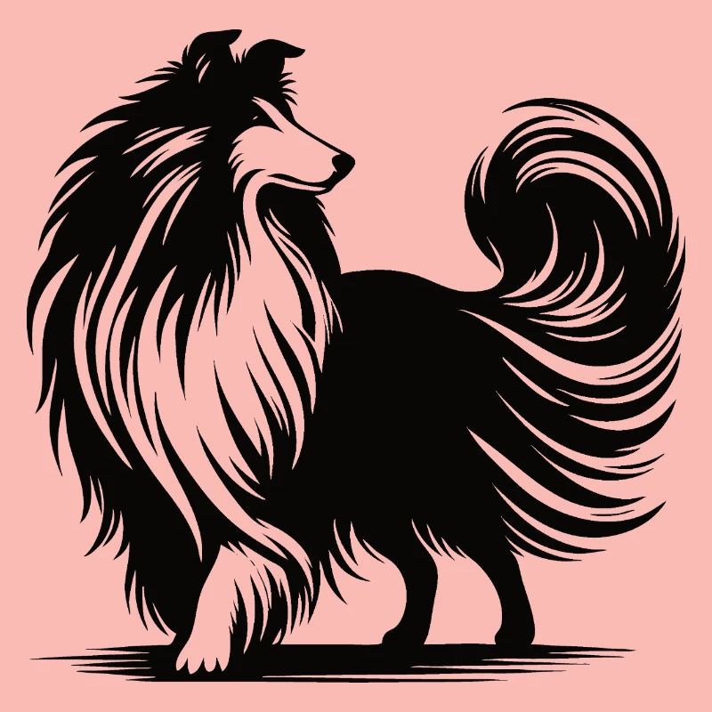 Conception de silhouette de colley cool