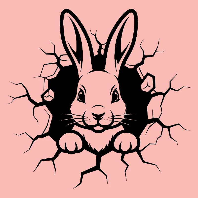 Motif d’animal mignon en forme de brise murale en forme de lapin.