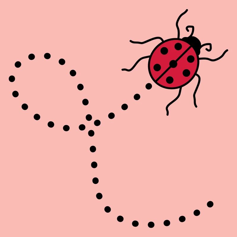 line dashed path path ladybug small sues