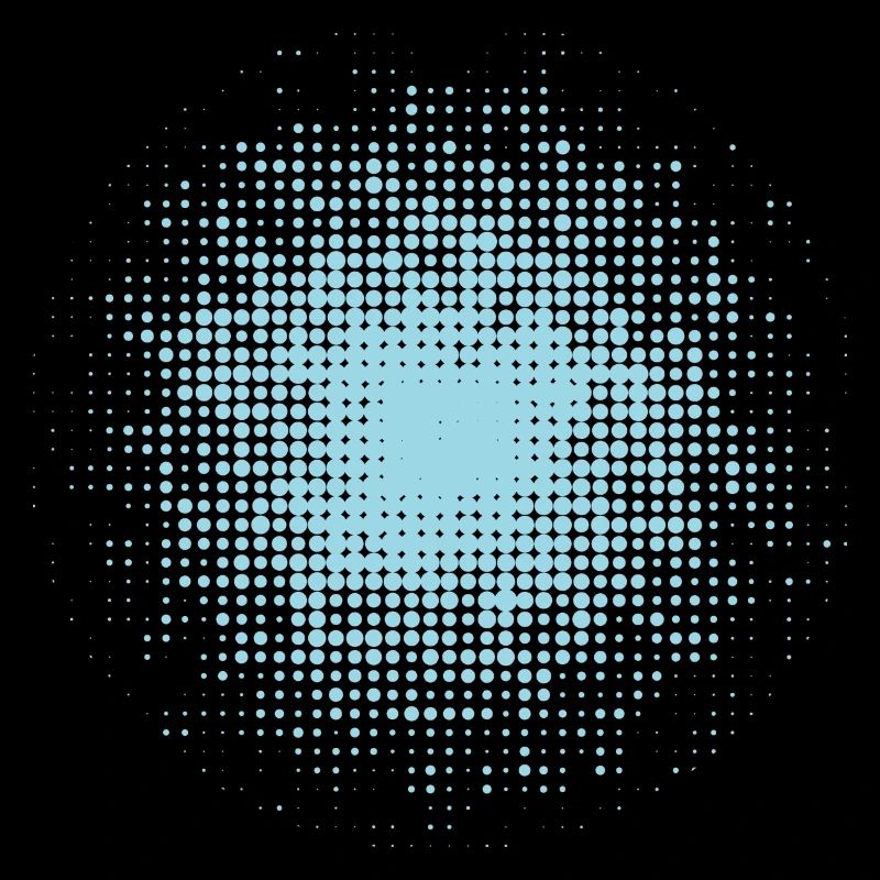 dotted round background light blue