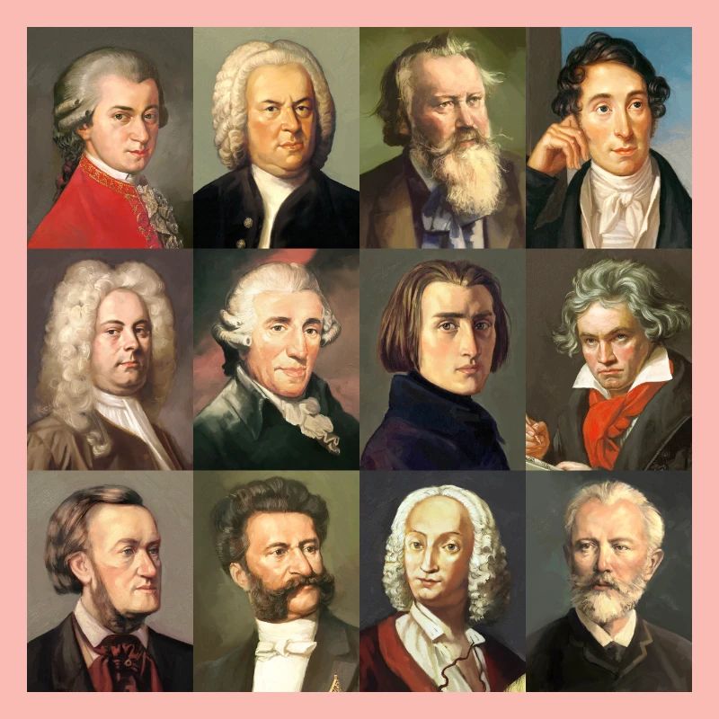 12 classical composers ... from Bach to Wagner