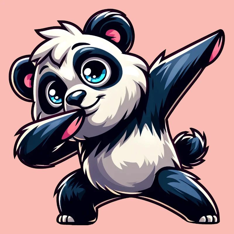 Cute Panda Makes Dab Cartoon