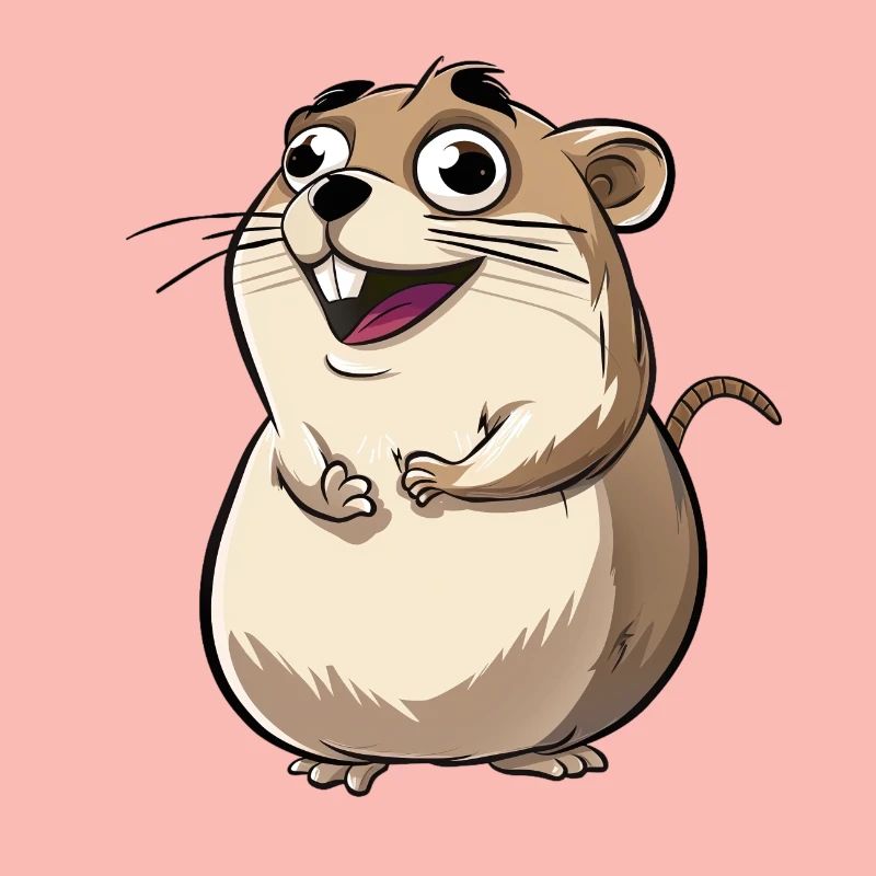 Suricate de dessin animé excité mignon