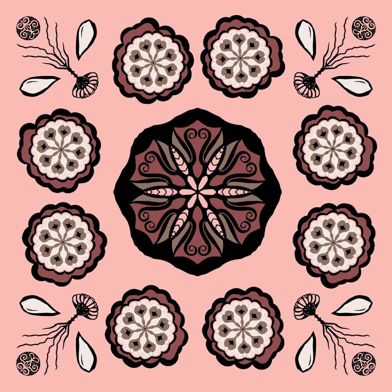 Dark flower mandala pattern
