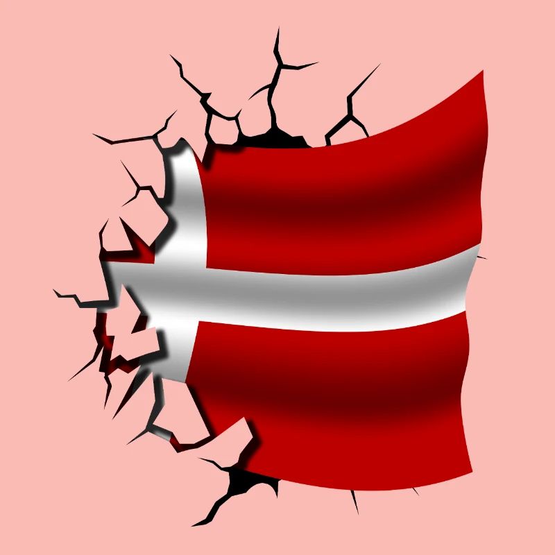 Drapeau du Danemark - Danemark - Drapeau cassé