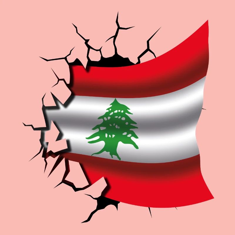 Drapeau du Liban - Drapeau Broken Design