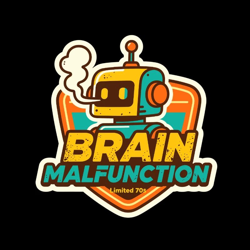 Brain Malfunction Retro Robot Design