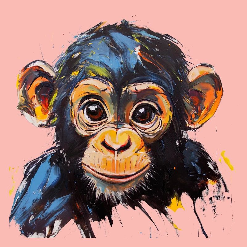 Conception d’art expressive de portrait de bébé singe