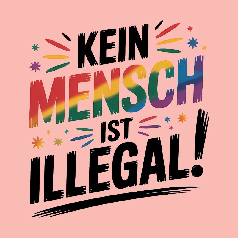 No One Is Illegal - Cool Pride Logo