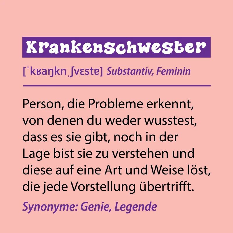 Krankenschwester Beruf Definition Spruch Geschenk