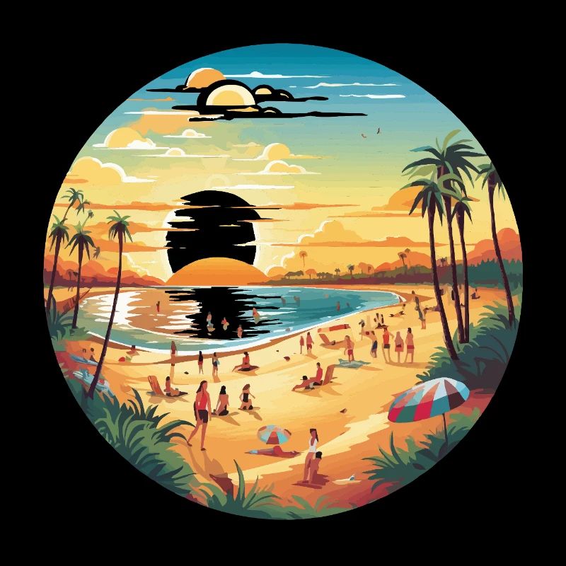 Coucher de soleil de la plage du cercle tropical