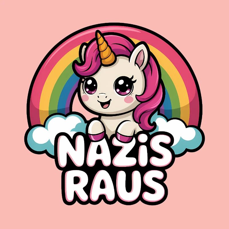 Nazis Raus - Antifa Einhorn Tee