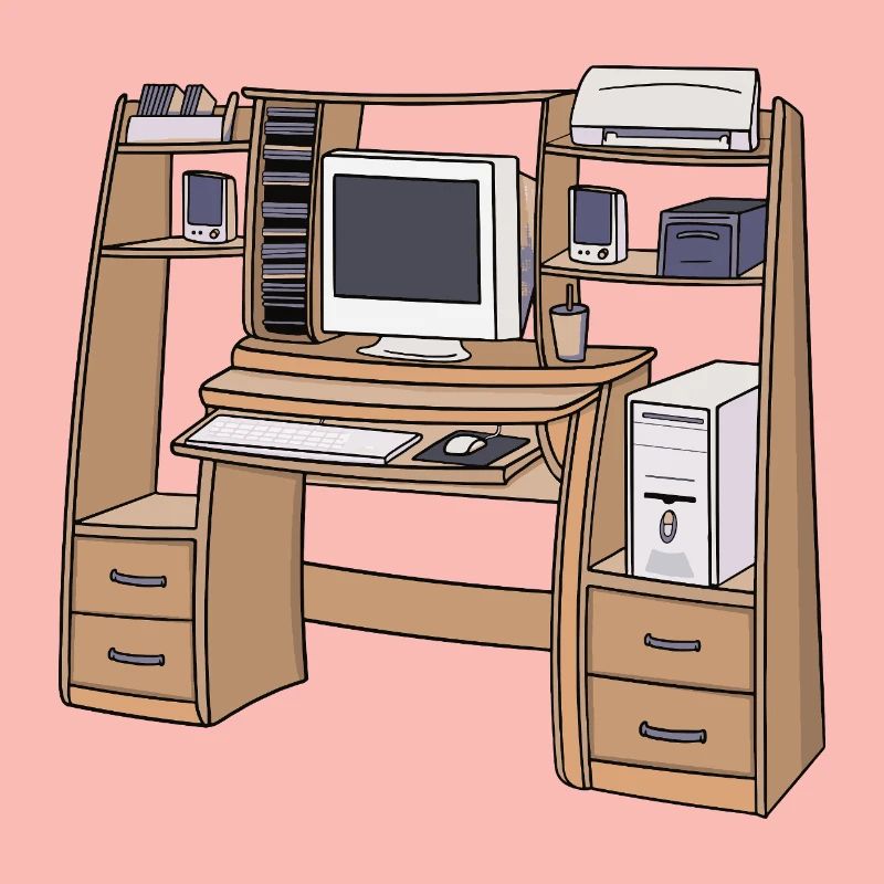 Retro Computer Desk Setup 90s 2000s Nostalgic